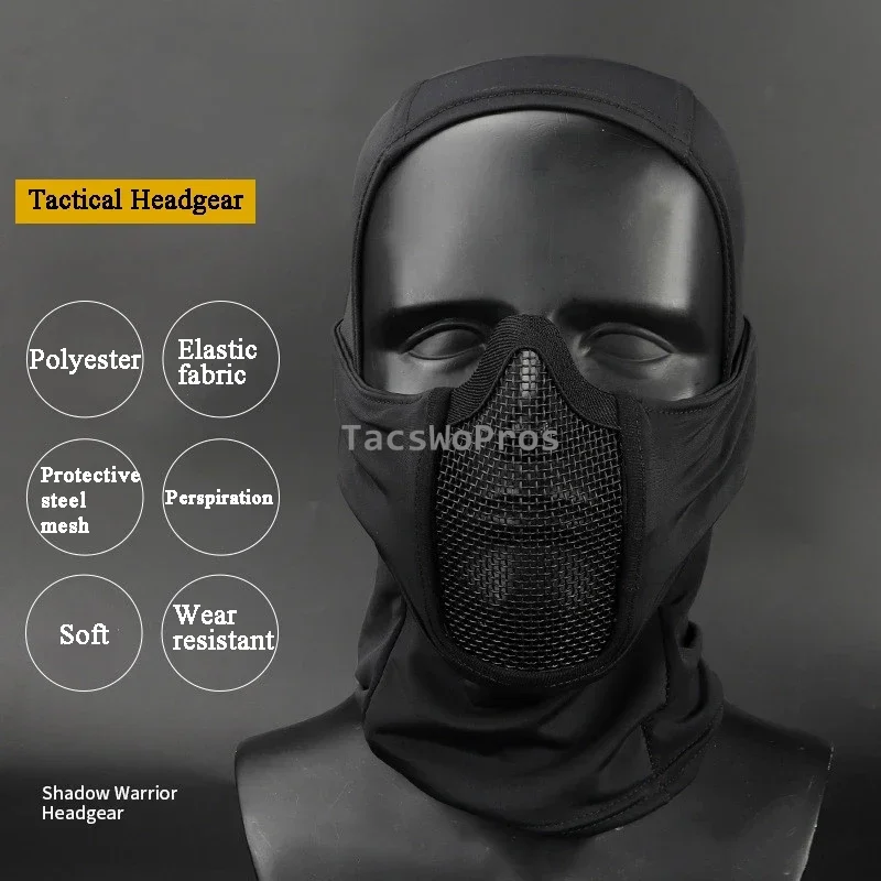 Airsoft balaclava tático para paintball, máscara facial completa, respirável, para caça ao ar livre, wargame, proteção cs