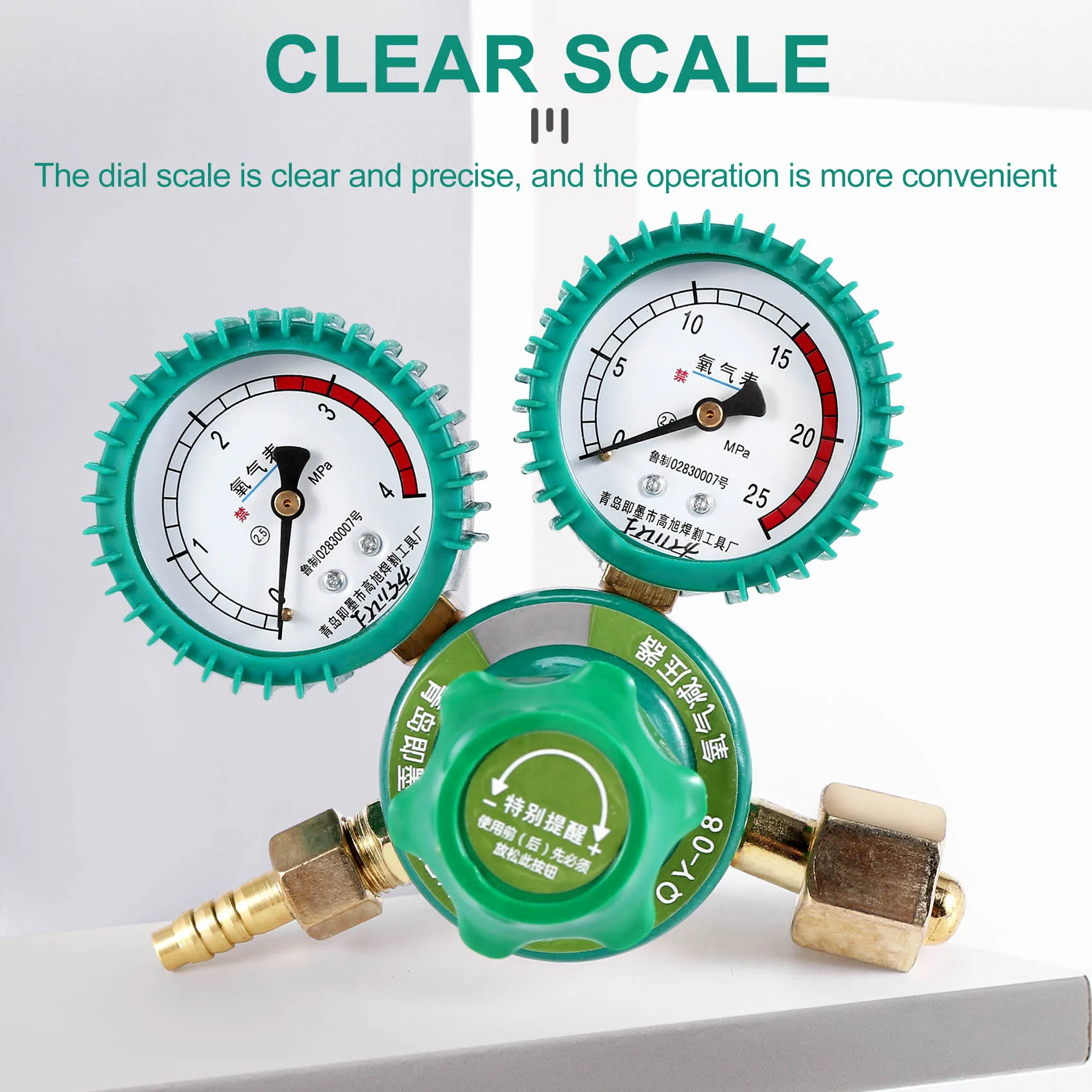 A39U Zuurstof Gas Flessenregelaars O2 Verminderen Druk Inhalator Acetyleen Dubbele Gauge Regulator Zuurstoftank Regulator