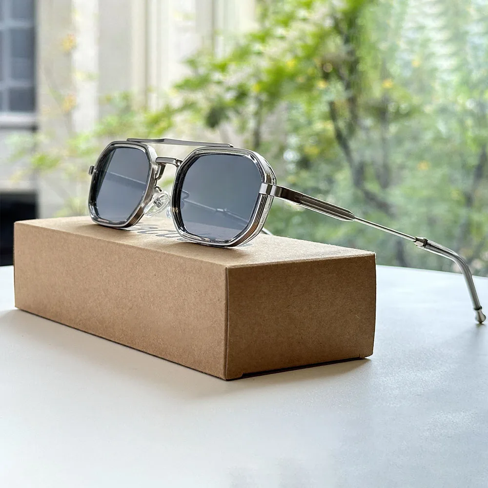 2026 مربع مكبرة الرجال خمر نظارات الموضة Steampunk النظارات الشمسية النساء العصرية Gafas دي سول Hombre لوكس Lunette Soleil فام