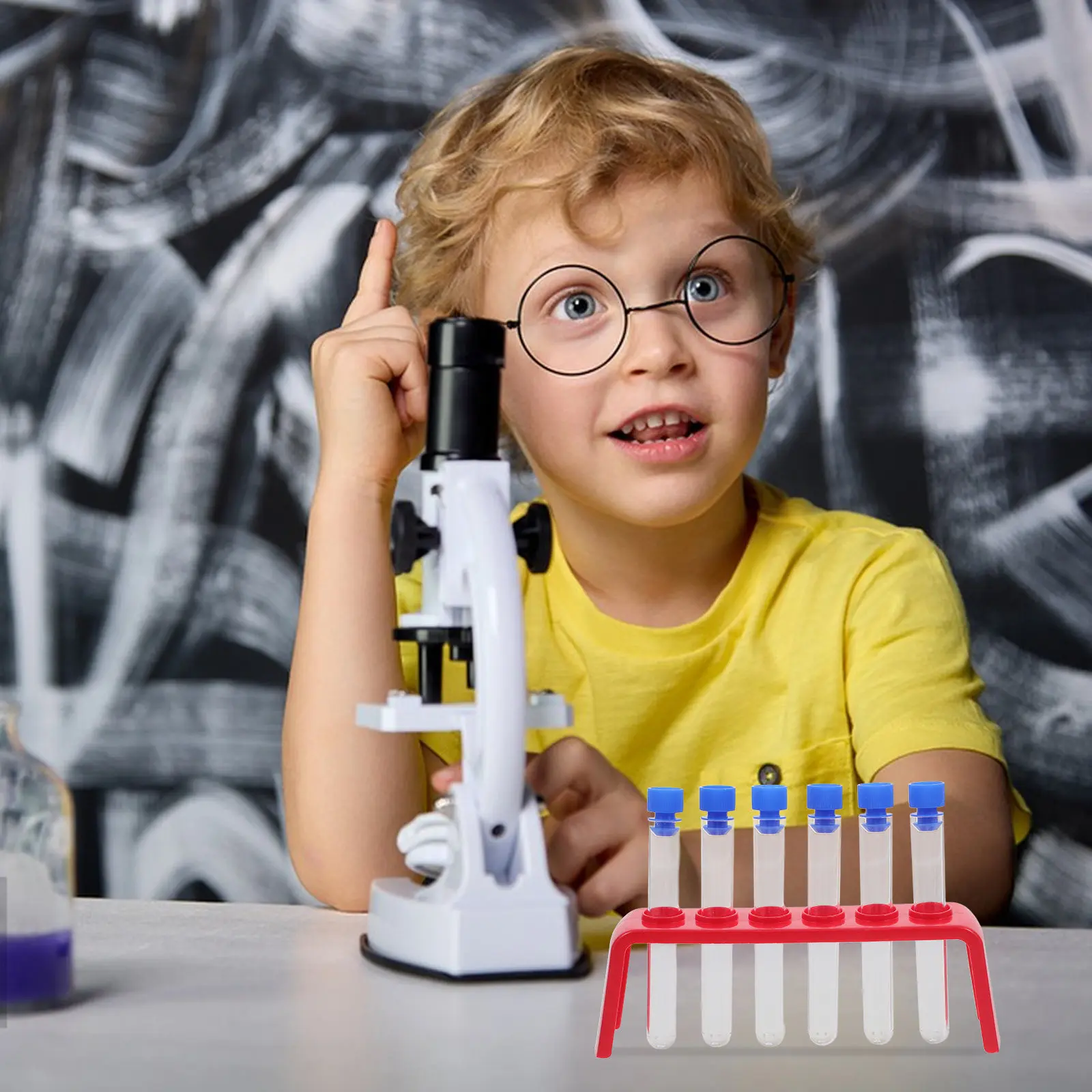 

6pcs Plastic Test Tube Holder Rack Science Experiment Set Clear Test Tubes Storage Stand For Kids Laboratory Learning Durable