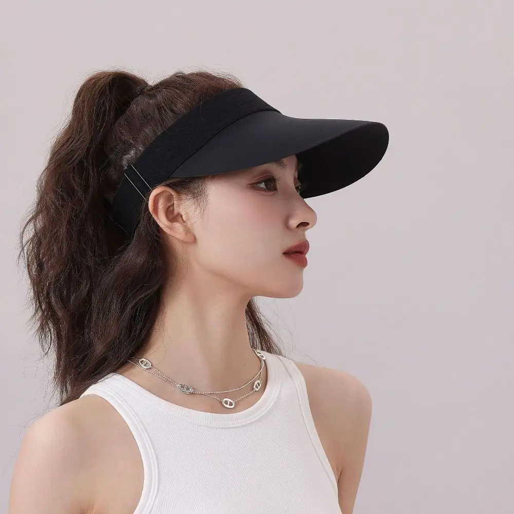 

Ice Silk Summer Seamless Sun Hat Large Brim Empty Top Sunscreen Baseball Cap UV Protection Air Top Breathable Air Sun Hat Summer