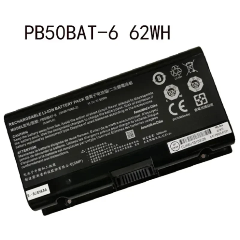 

PB50BAT-6 CPB5S01 CPB5S03 Battery For Hasee Z9 G9CU7PK Z8G8CR7P1 ZX9DA7NP PowerSpec 1720 1520 Clevo PB51RF PB70EF PB71EF NP8371%