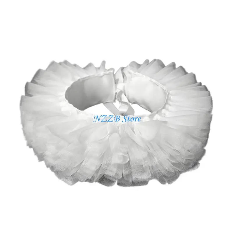 

T21F Detachable Layered Tulle Faux Collar Choker For 1920s Themed Parties Outfits