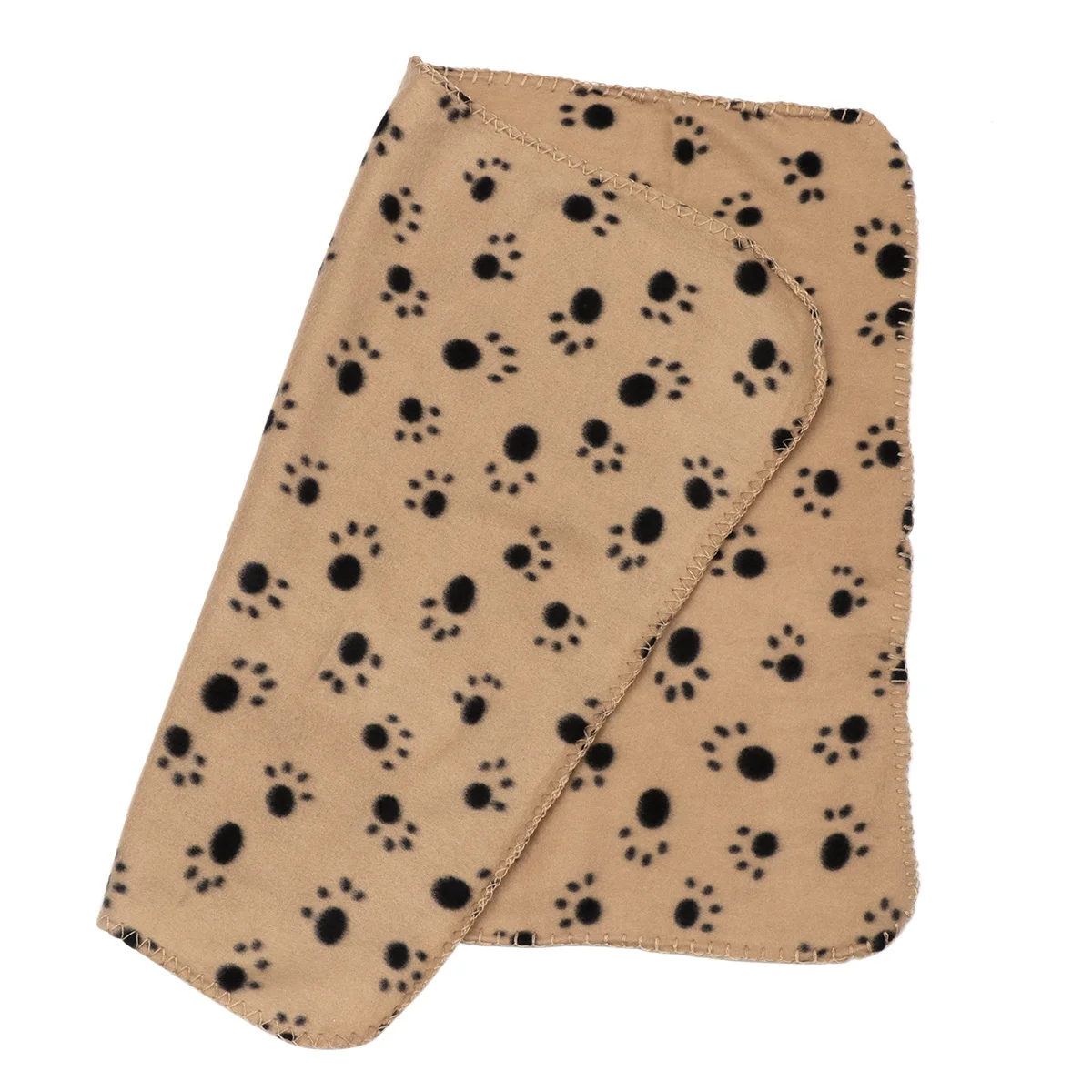 

Pet Blanket Double-Sided High-Grade Fleece Beige 60x70cm Dog Cat Animal Paw Warm Soft Bed Sleep Mat Blanket