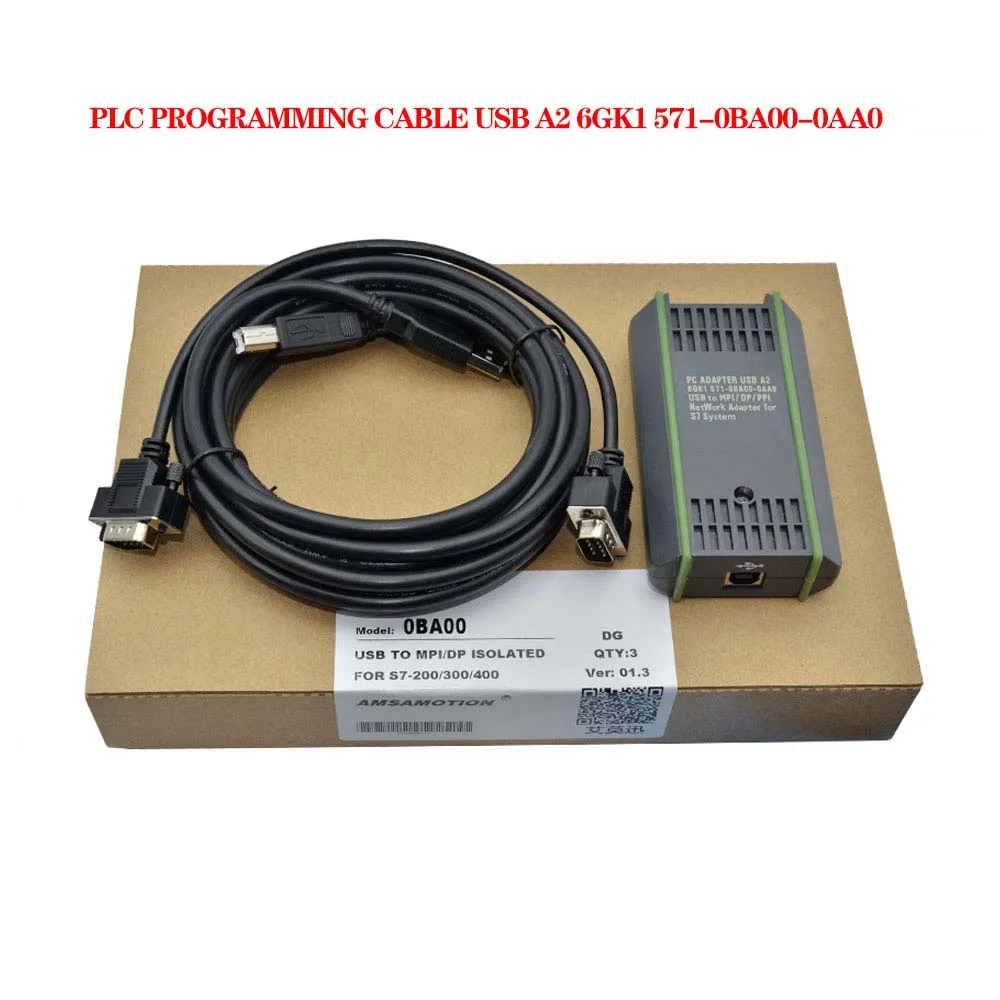 

USB-MPI DP PPI Siemens S7-200/300/400 PLC Programming Cable USB A2 6GK1 571-0BA00-0AA0 PC Adapter For S7 System Copper Wire