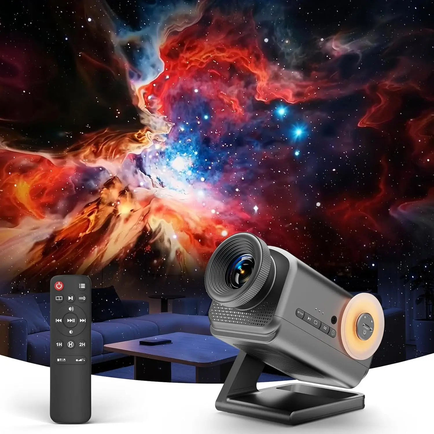 

HD 3D Galaxy Projector with Bluetooth Speaker, 60 Themes, Timer & Remote, Night Light for Bedroom, Party, Gift