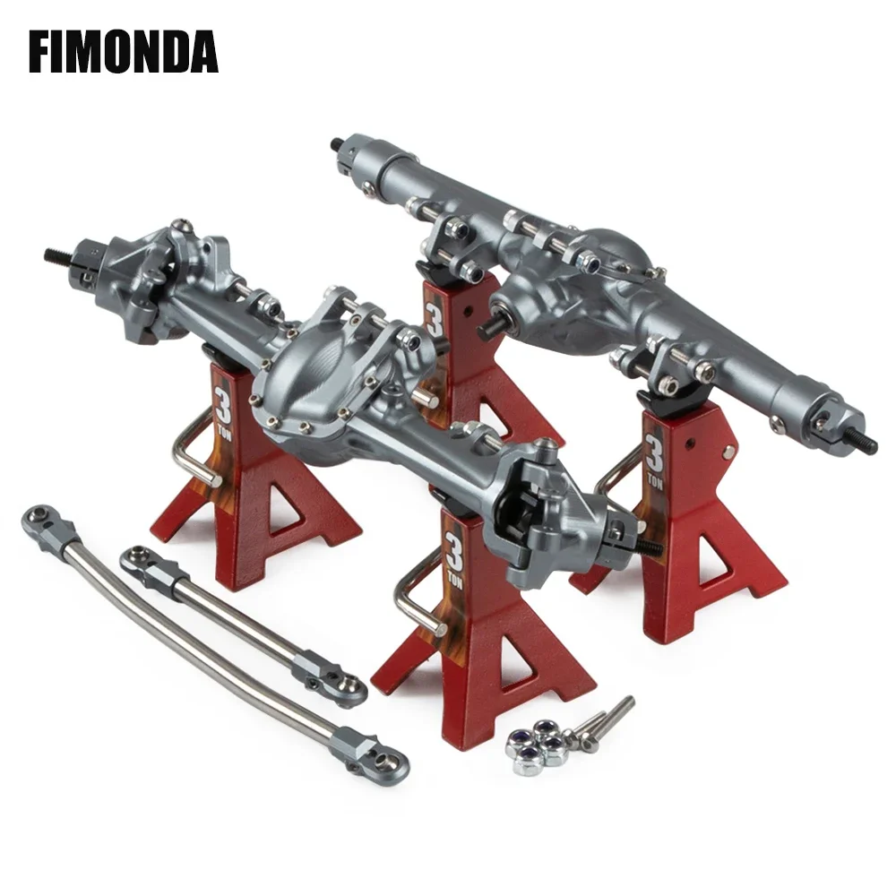 Integrated CNC Aluminum Front Rear Axle with Optional Bevel Gear SOA Mount for 1/10 RC Crawler Rig SCX10 II Element Enduro CC01