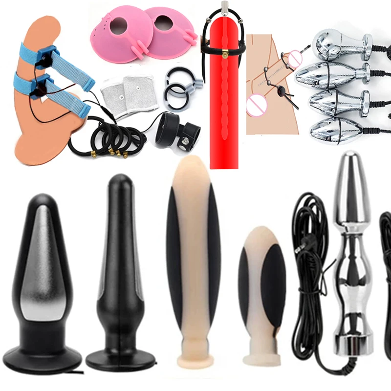 Electro Bdsm Penis Cock Ring,Masturbation Men Electric Shock,E stim E-stim Anal Butt Plug,Electrosex Electrostimulation,Sex Toy