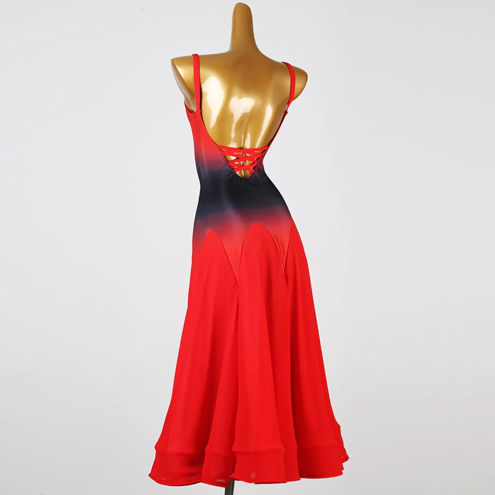 Competition Clothing Long Dress Sleeveless Standard Competition dress Modern Dance Flamenco New Performance Waltz