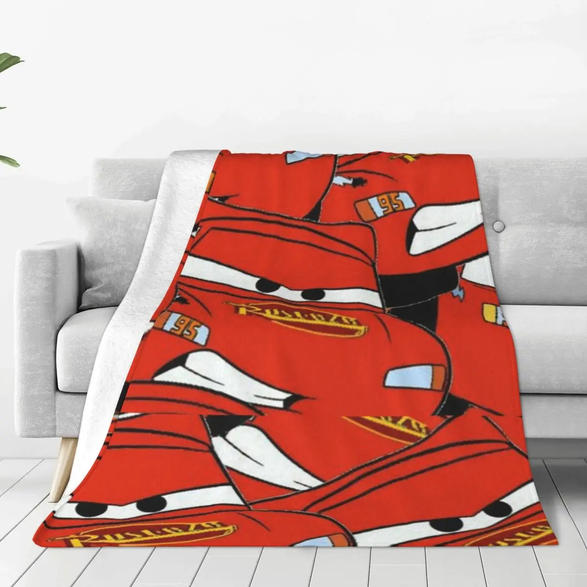 Lightning McQueen Cars Flannel Blanket Super Warm Throw Blanket for Bedroom Picnic Aesthetic Bedspread Sofa Bed Cover