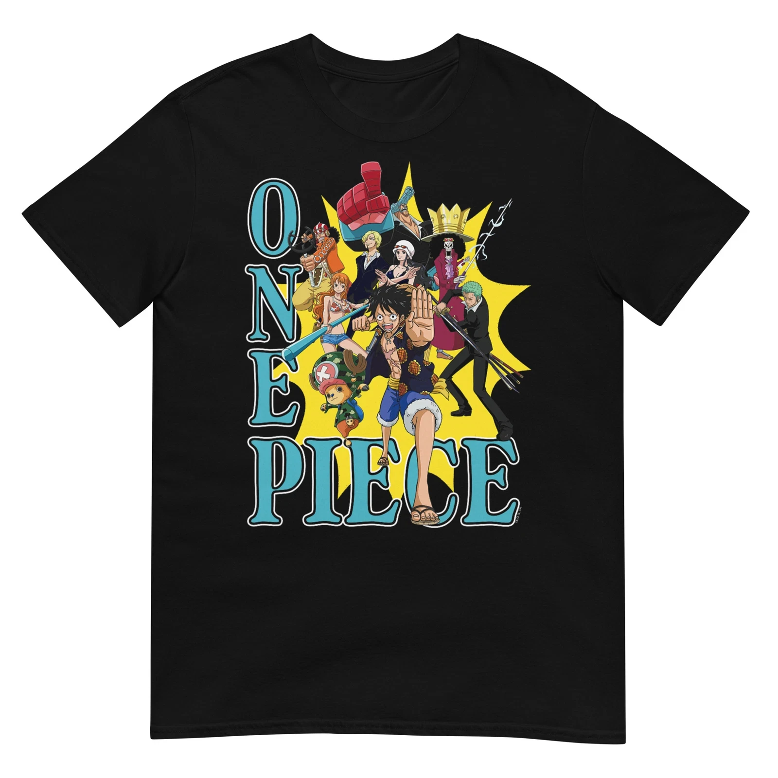 

ONE PIECE Anime Group Photo Burst Character Collage T-Shirt Men's and Women's Printing Comfortable and Breathable