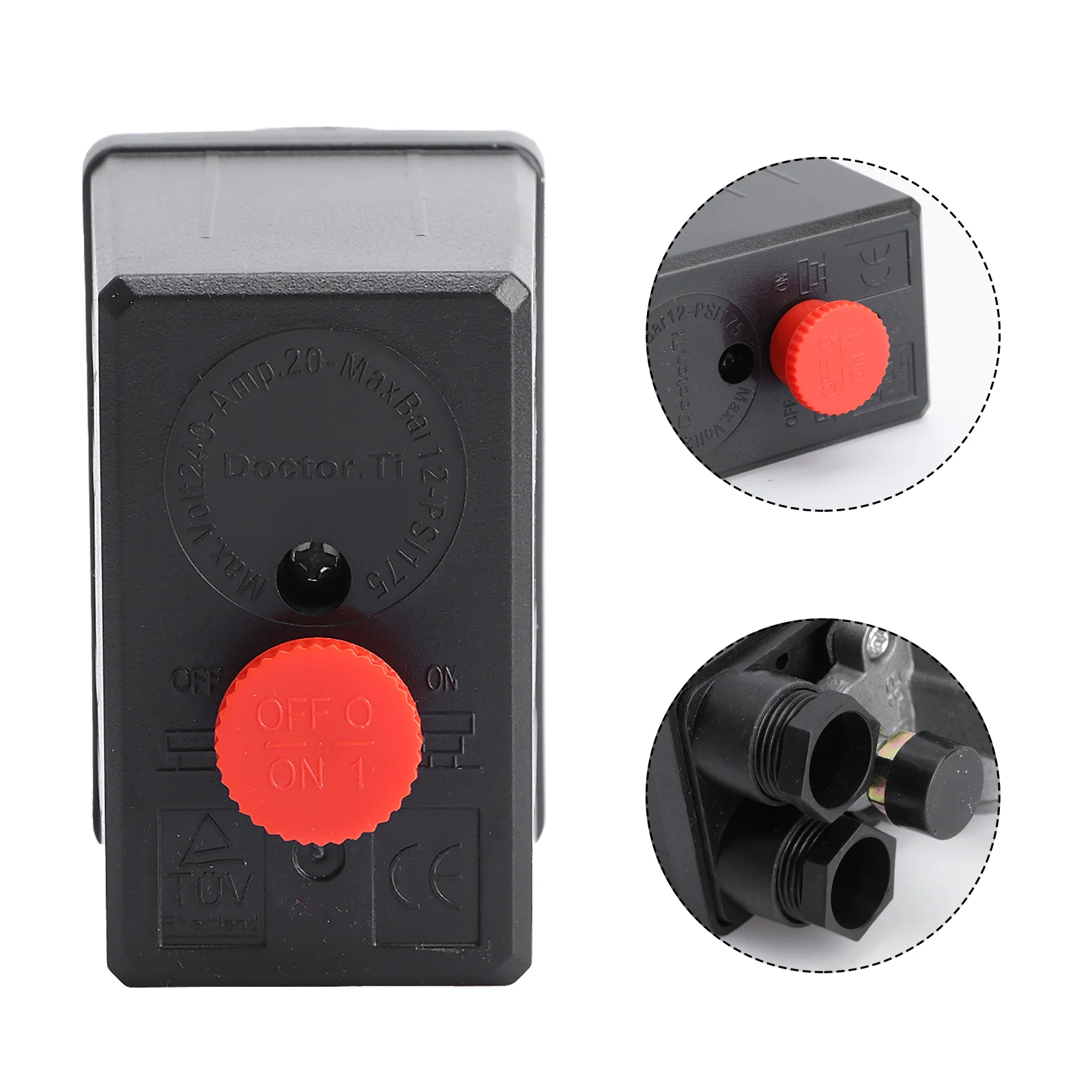 

AC 240V 20A 175PSI 12 Bar 4 Port Air Compressor Pressure Control 240V pressure Pressure control valve