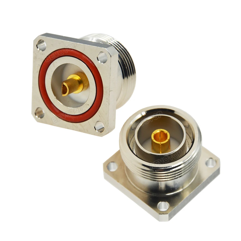 1Pcs L29 7/16 Din Female Jack Center Connector With 4 Holes Flange Deck Solder Cup RF Coax Adapter