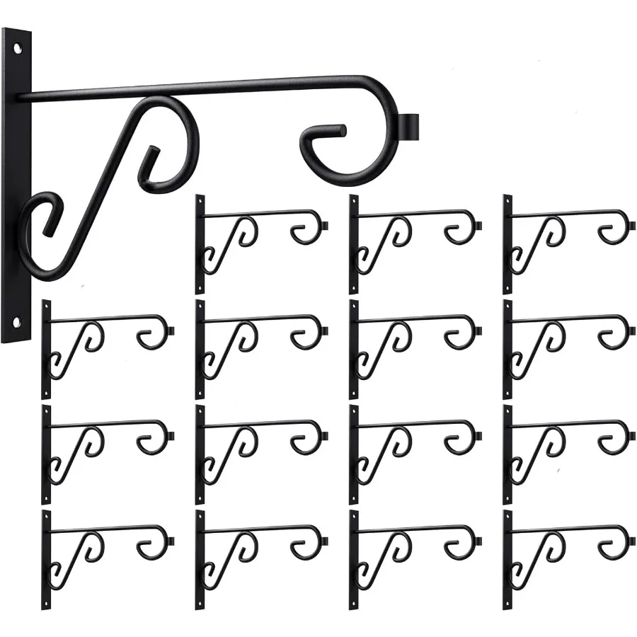 

16 упаковок, вешалка для растений, 6 дюймов, металлический настенный крючок, антикоррозийные настенные вешалки для дома и улицы, кормушки для птиц, кашпо, фонарики, колокольчики, дверь