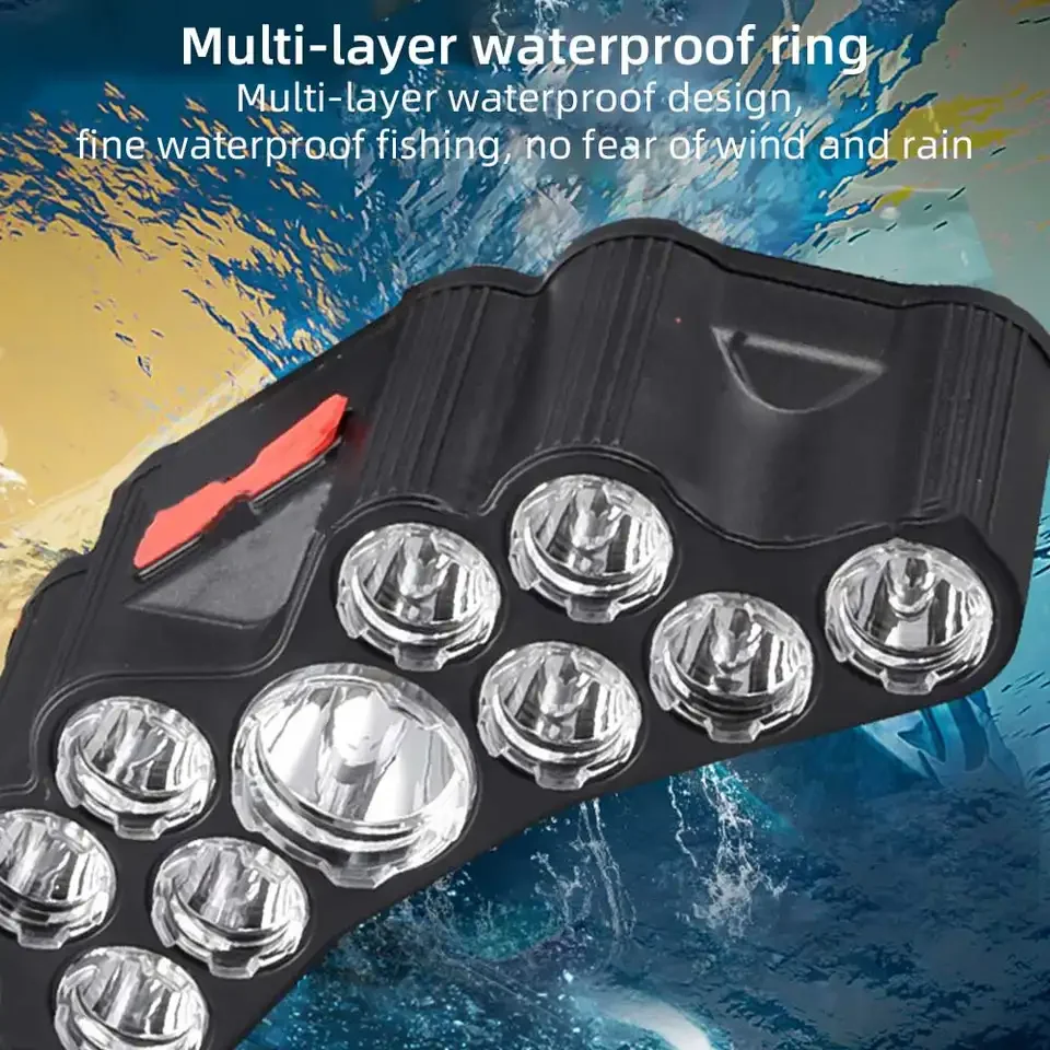 5-11LED Usb Rechargeable Built-In Battery Led Bright Spotlight Super Bright Head-Mounted Outdoor Hiking Flashlight