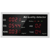 5 in 1 Multifunction Air Quality Monitor with LED Display Air Pollution Detector for CO/CO2/HCHO/AQI/TVOC Outdoor Indoor