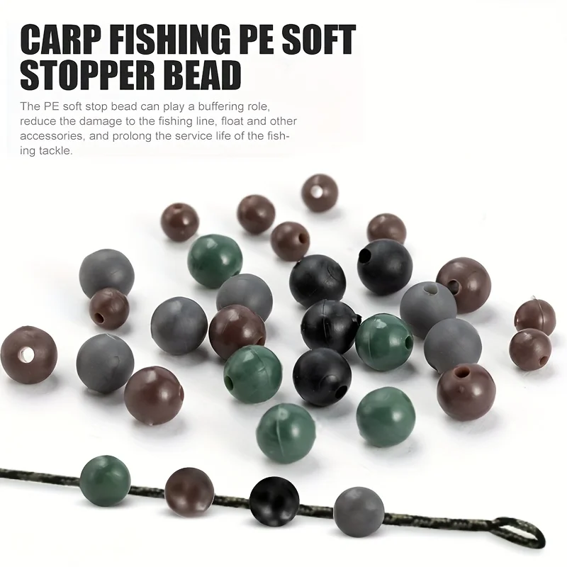 60 European-Style Fishing Rig Buffer Beads Anti-Collision Beads for Bottom Fishing, Fishing Tackle Accessories for Carp Fishing, European-Style Reservoir Fishing Accessories, Fishing Gear Supplies, Fishing Small Accessories, Fishing Accessories