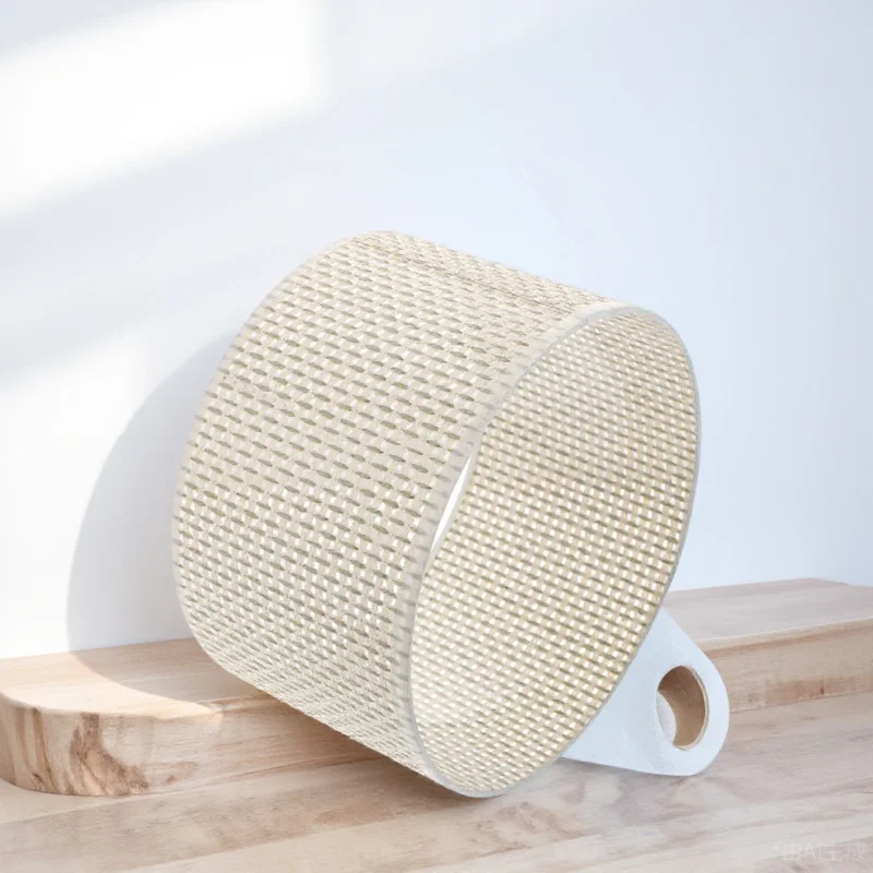 

Premium Quality Fabric Lamp Shade for Desk Table Lamp Modern Cylinder Cover with Seagrass Weave Pattern Hanging Light Fixture