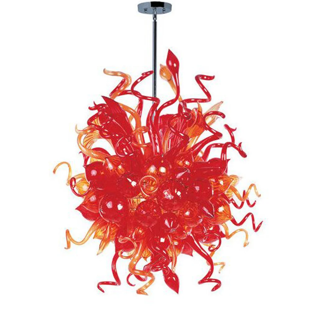 

Colored Glass Chandelier Modern Led Hand Blown Glass Pendnat Lamps for Living Room Art Decoration