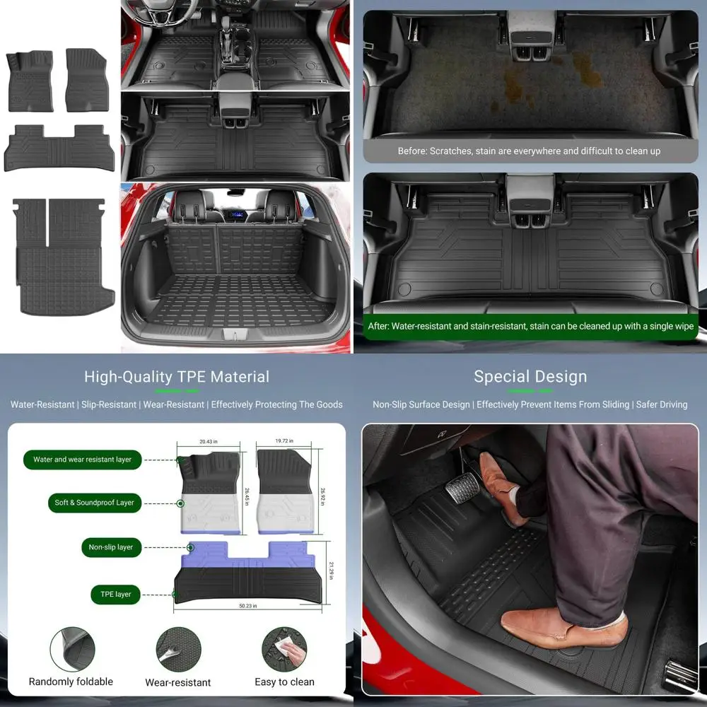 

Универсальный коврик в багажник, защита спинки сидений и грузового отсека для автомобилей T-Model 2024-2026: Замена напольного покрытия