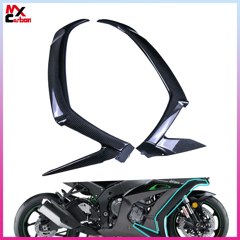 Motorcycle Side Panels For Kawasaki ZX-10R ZX-10RR 2011-2020 SE 2019-2020 Full Carbon Fiber Side Fairing Edges Accessories