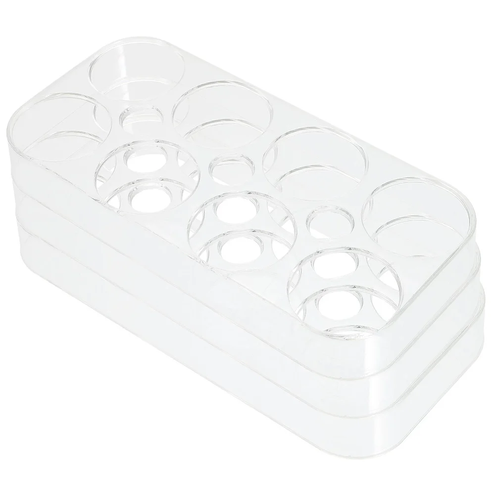 3 Pcs Eggs Storage Box Transparent Racks Household Items Refrigerator Trays Fridge Holder