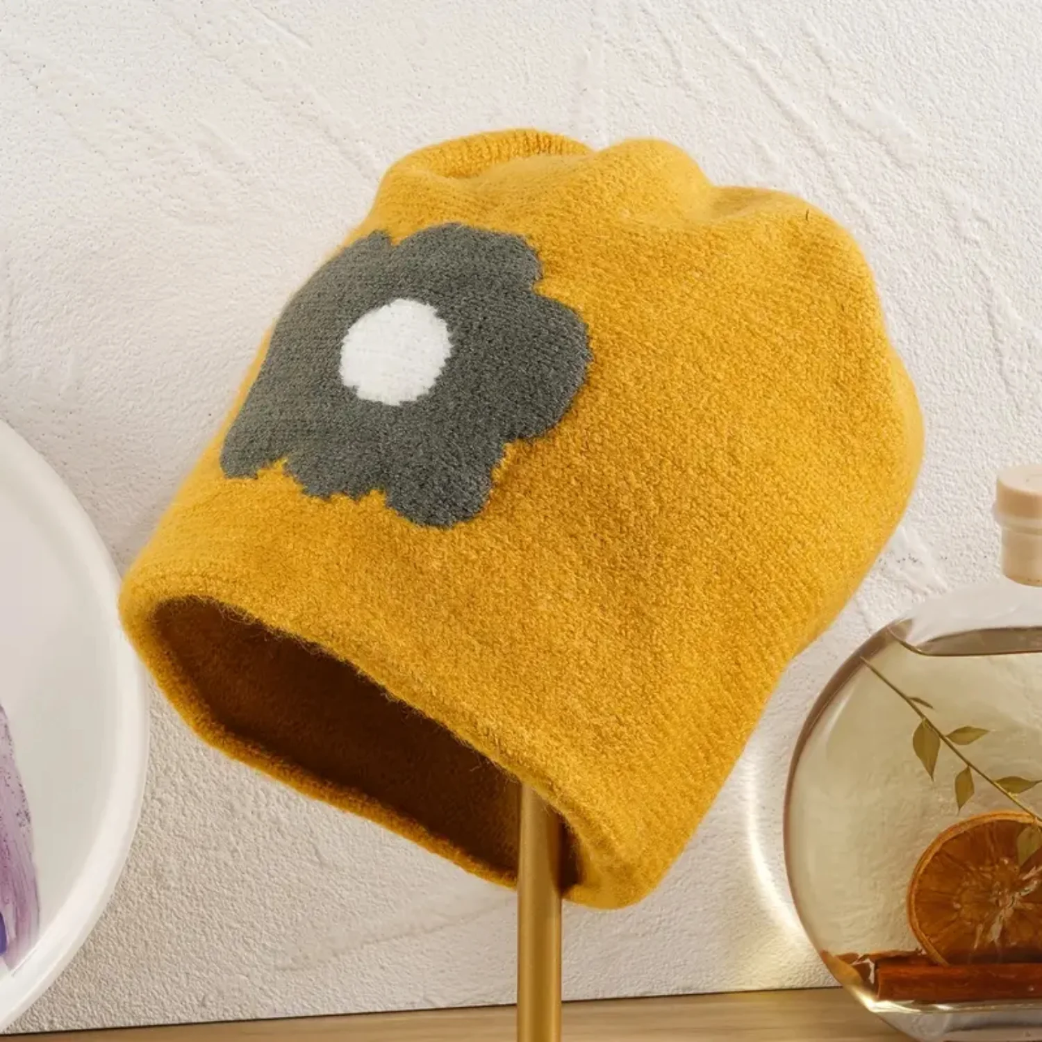 Winter Cute Flowers Bucket Hat Beanie for Women Girls - Outdoor Fashion Casual Style