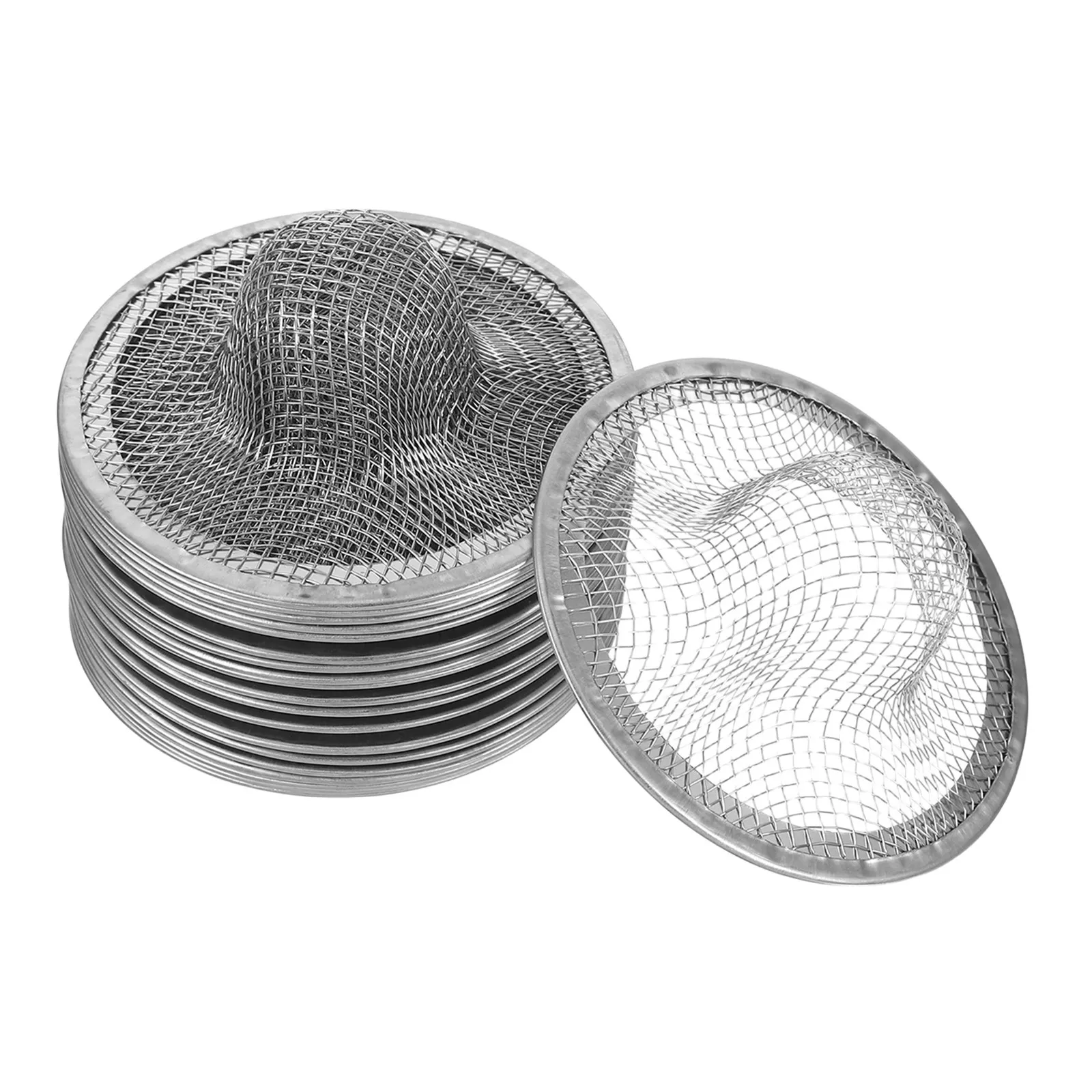

20 шт. сетчатых фильтров для кухонной раковины, 7 см (2,75 дюйма), из нержавеющей стали, для улавливания волос и пищевых отходов, заглушка для слива в ванной комнате