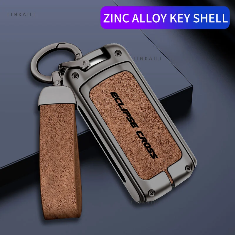 Zinc Alloy Car Key Cover Case Holder Shell Protector for Mitsubishi Eclipse Cross Key Chain Buckle Car-Styling Accessories