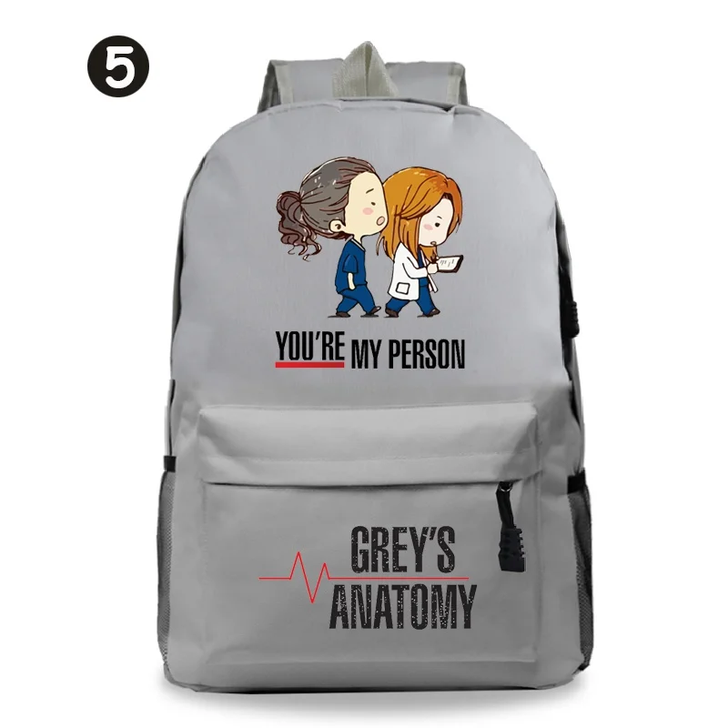 Tv Grey's A-Anatomys plecak damski codzienny wypoczynek plecak nastolatek modny plecak studentów na co dzień torby szkolne