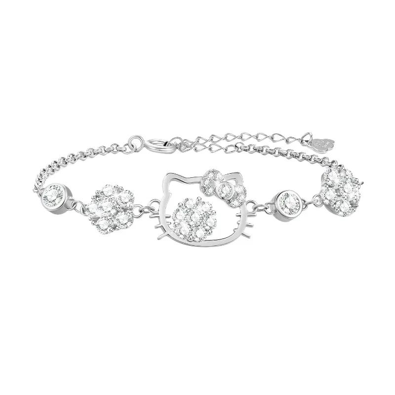 

Подлинный браслет Tide Color Paint Hellokitty из стерлингового серебра KT Аксессуары в стиле аниме