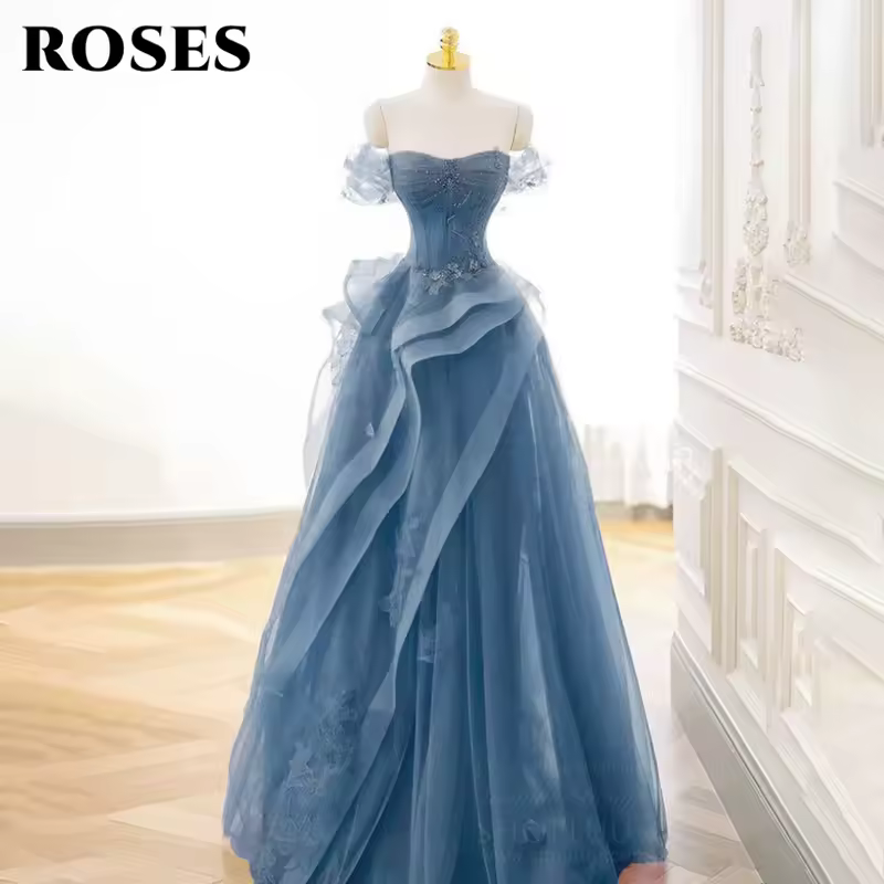 ROSES Sage Green Prom Dress Appliques Tulle Celebrity Dresses Tiered Pleat Women's Evening Dress Sweetheart Formal Gown 프롬 드 - Image 9