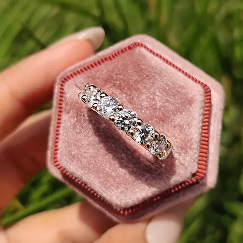 

Minimalist Copper Wedding Band Round Shaped 3mm Zircon for Women Girls Half Eternity Stacking Rings Jewelry Accessories Gifts