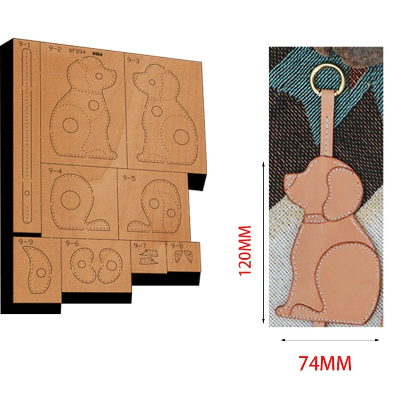 

New Japan Steel Blade Wooden Die Puppy key pack Wallet Leather Craft Punch Hand Tool Cut Knife Mould XF094