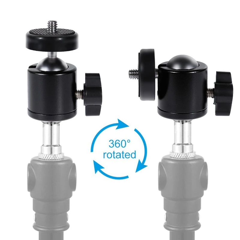 Camera Mount,360° Screw Mini Camera Ball Head Swivel Bracket Mount Ball Head For DSLR Camera,Light Stand,Tripod(2 Pcs)