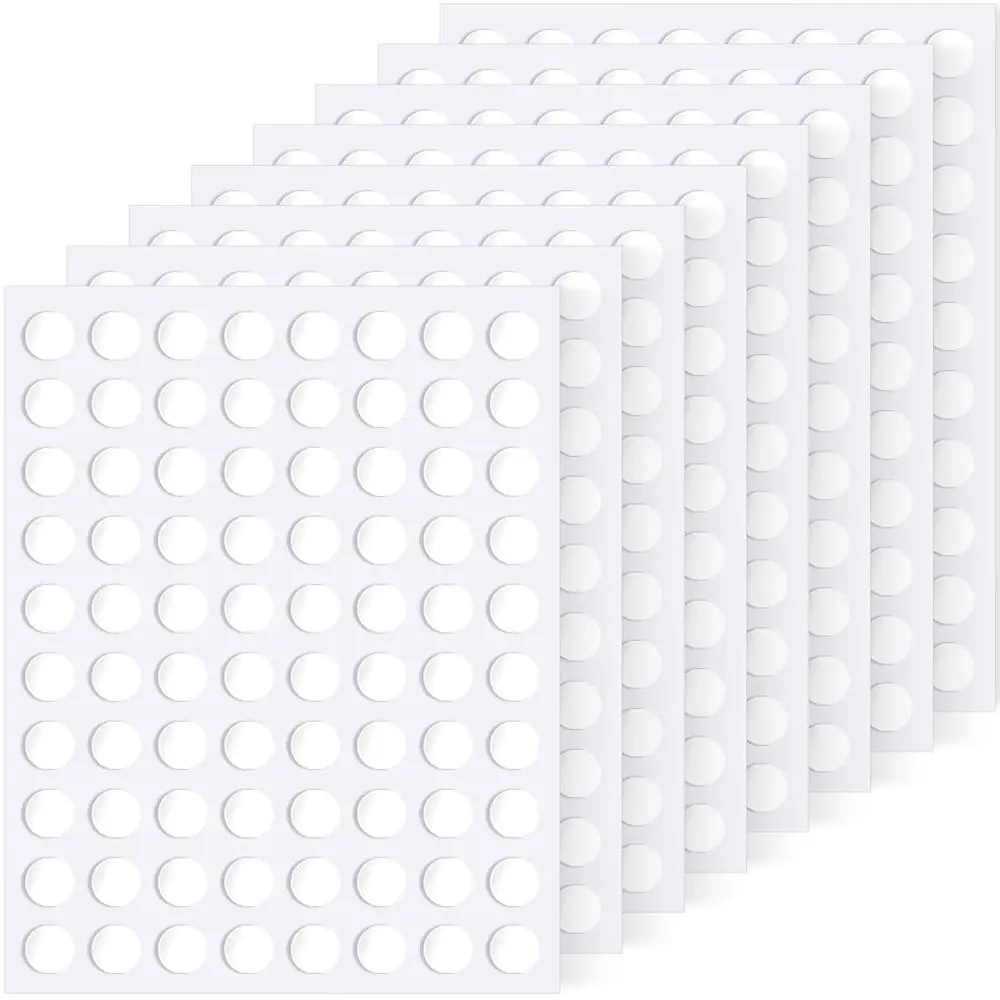 

Клейкие точки Sticky Tack, 640 шт., 6 мм/0,24 дюйма, съемные, двусторонние, прозрачные, многоразовые, для крепления плакатов