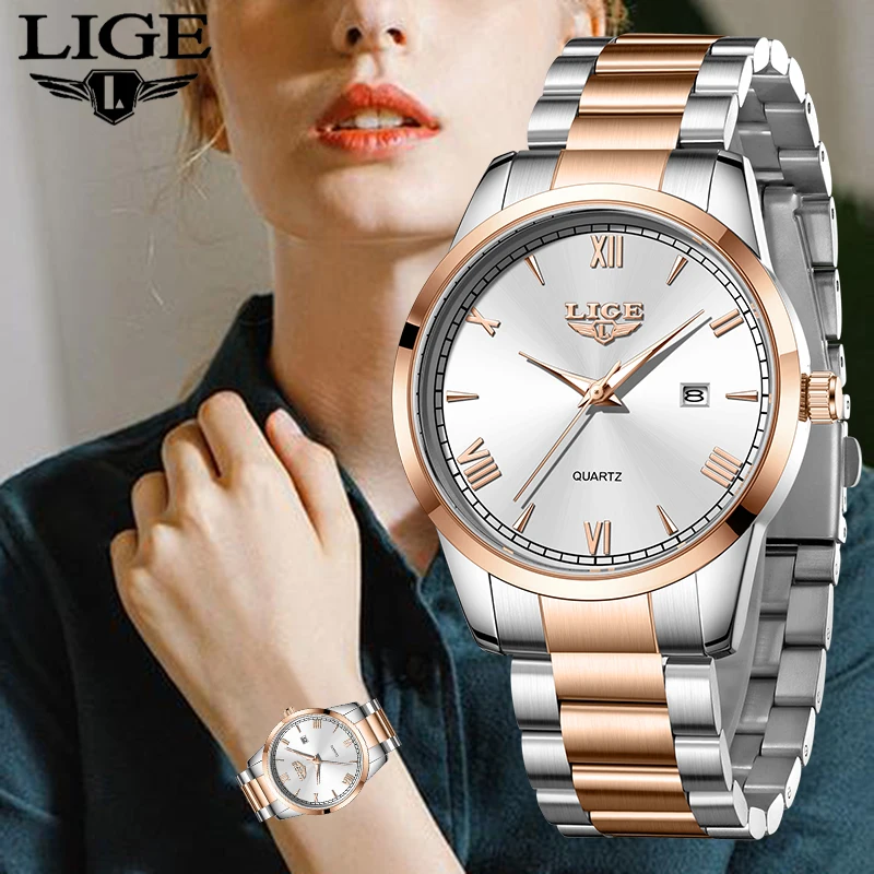 LIGE 2026 Watch women's wristwatch brand new simple business clock 40MM quartz luminous calendar Watch for Women reloj de mujer