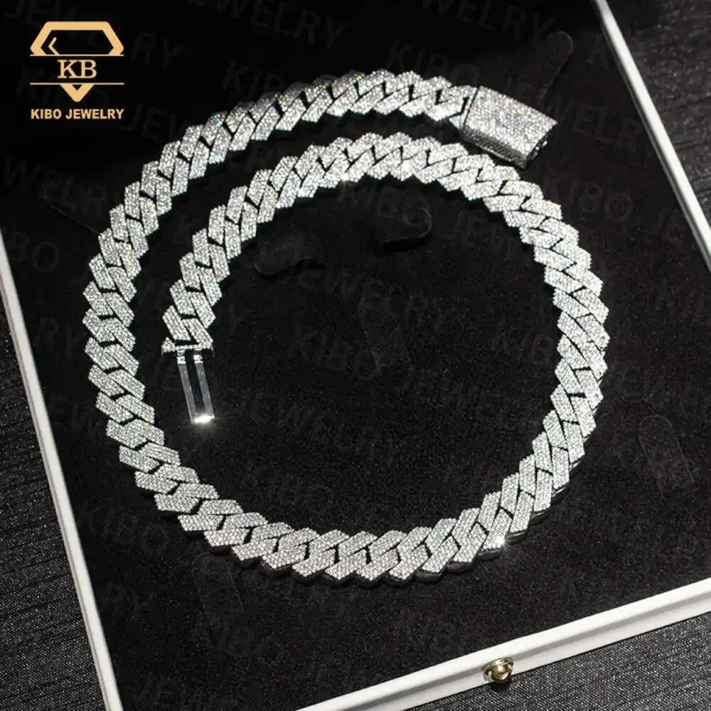 

14mm 925 Vvs Moissanite Hip Hop Iced Out Diamond Thick Necklace Cuban Link Chain
