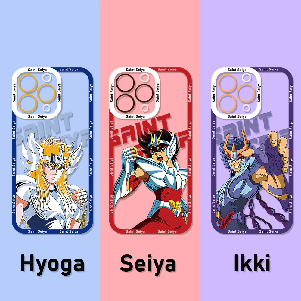 Saint Seiya Hyoga Ikki Shun Phone Case For iPhone 15 14 13 12 11 Mini Pro Max X XR XSMax 6S 6 7 8 Plus SE20 Transparent Cover