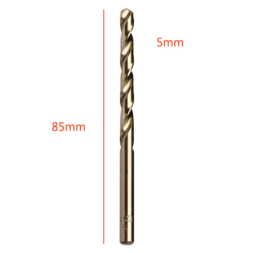 10pcs 1-5mm Drill Bit Set HSS M35 Cobalt Straight-shank Drill Round Shank For Opening Stainless Steel Iron Aluminum