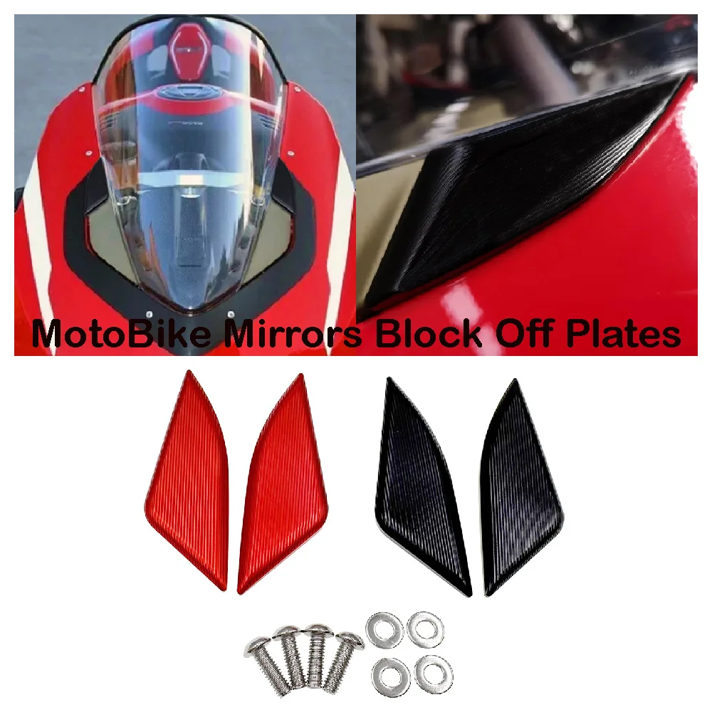 

Fits for Ducati V2 V4 Panigale S R Superleggera Speciale ABS 2018-2024 Motorcycle Mirrors Block Off Plates Mirror Base Hole Caps