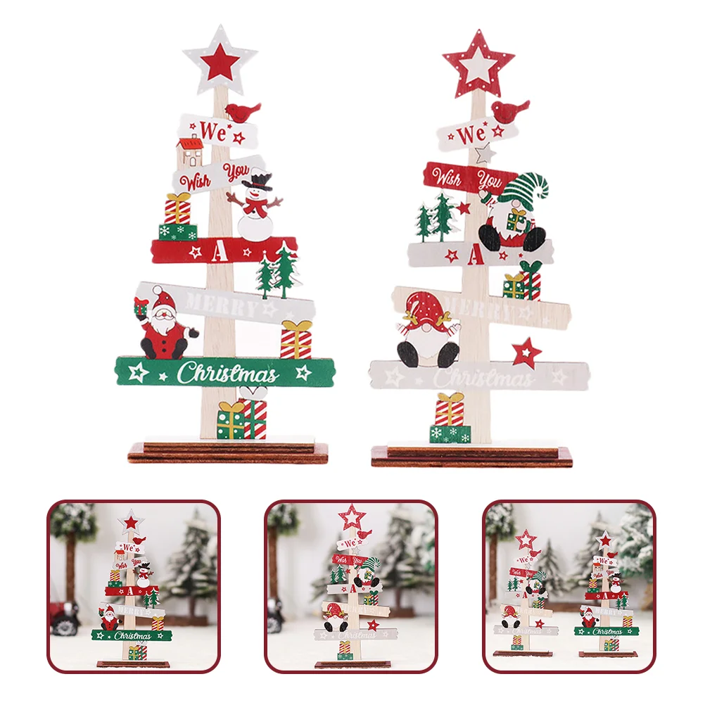 

Christmas Tree Ornaments Adornment Xmas Wooden Decoration Desktop Lovely Craft Table Crafts