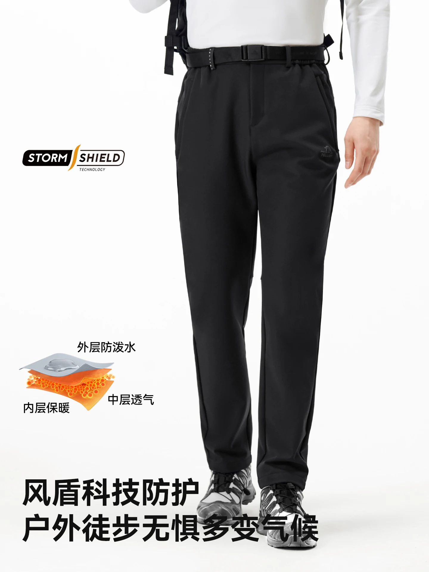 Pelliot الرجال الشتاء تمتد سراويل للتسلق الرياضة في الهواء الطلق النساء الصوف سوفتشيل بنطلون الجبلية الرحلات السراويل مقاوم للماء