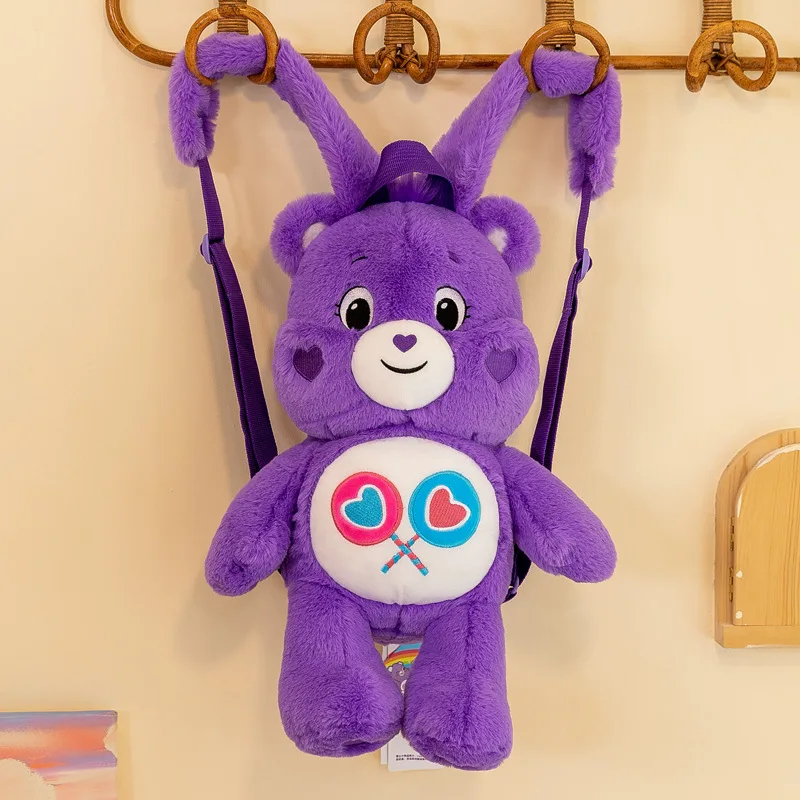 40Cm Anime Cartoon Care Bears Plush Backpack Y2K Fashion New Rainbow Bear Shoulder Cute Plush Toy Backpack Gift for Friends