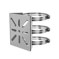 1 Set For Outdoor Pole Monitoring Bracket Univsesial Adapter Plate 100/200mm Long Hoop With Stainless Steel Camera Mount Panel