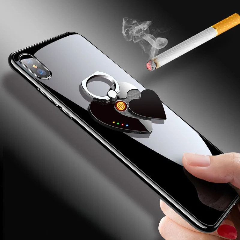 

Metal Outdoor Windproof USB Flameless Tungsten Wire Lighter LED Display Can Be Used as a Mobile Phone Holder Electric Lighter