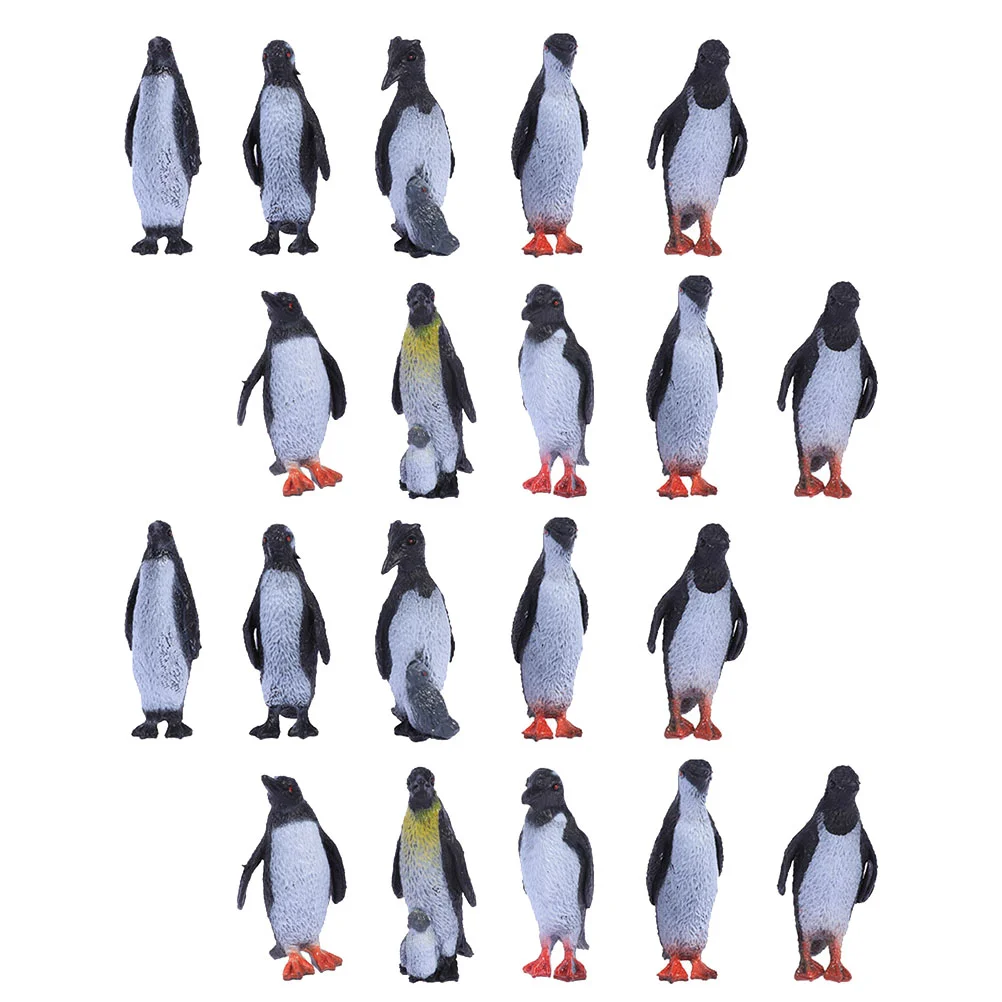 32 pezzi ornamenti di pinguino animali simulazione figurine giocattolo kit mini giocattoli succosi modello creativo morbido resina in pvc bambino realistico