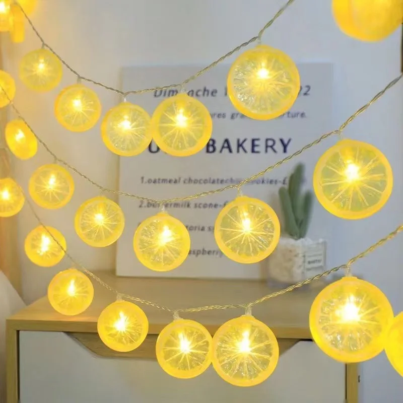 

Lemon Led Fairy Lights Decorative Lamp Multifunctional Battery Operated Orange Slices String Lights Soft Glow LED Hanging Lamps