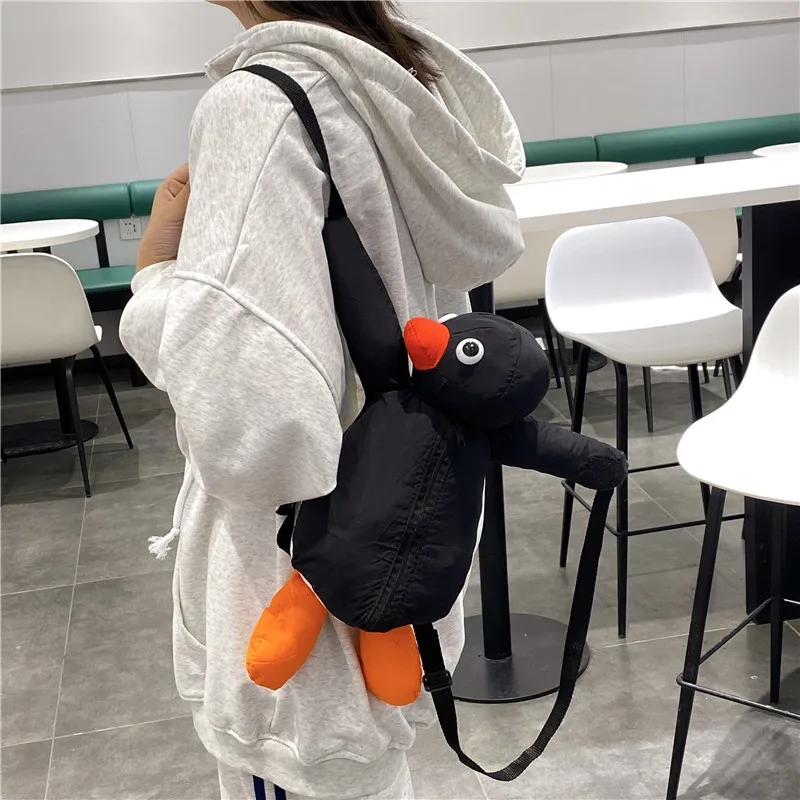 Mochila de peluche de pingüino de dibujos animados para niños y niñas, bolso de hombro de Animal de peluche suave, juguete de pingüino lindo, los mejores regalos de cumpleaños, 38cm