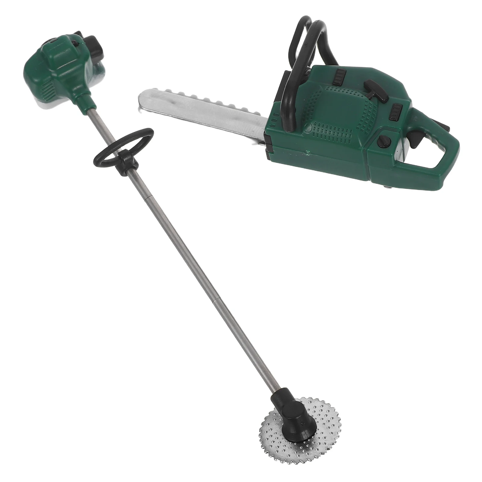 2 stks Mini Poppenhuis Kettingzaag Realistisch Draagbaar Pvc Duurzaam Outdoor Tuin Decor Kinderen Creativiteit Simulatie Tool Nep Kettingzaag